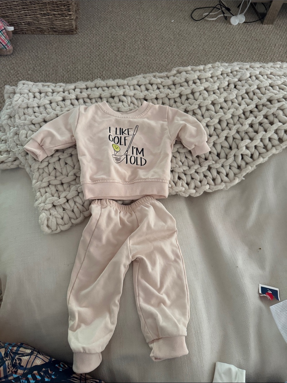 Toddler Pink Golf Graphic Sweatshirt & Jogger Set - Soft Two-Piece